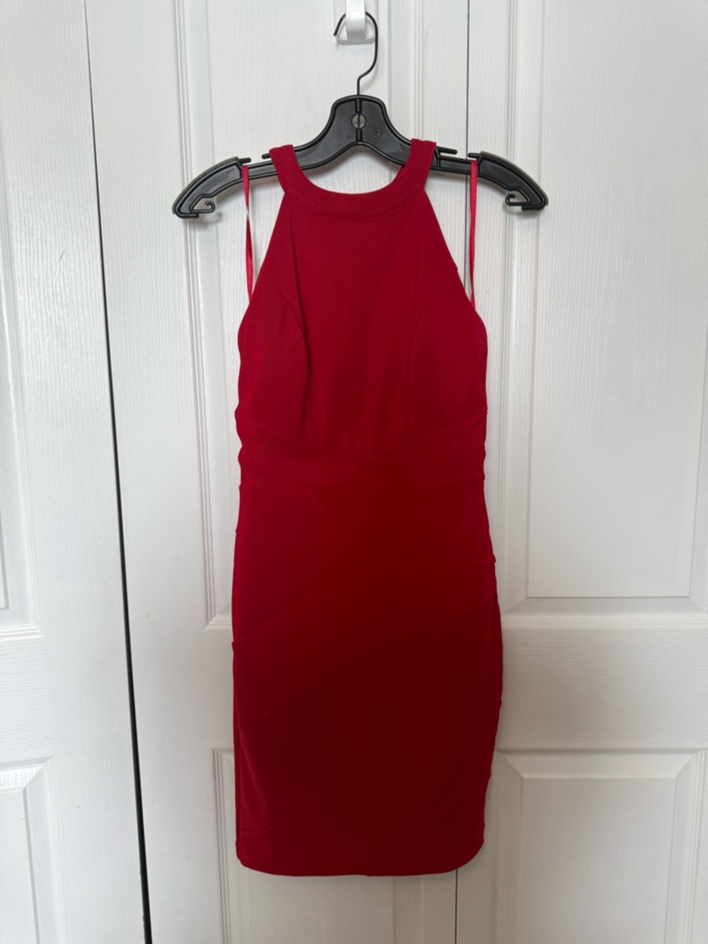 le chateau Red Halter Neck Mini Dress